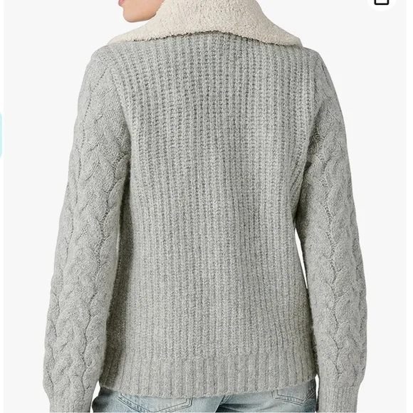 Lucky Brand Women's Gray Wool Blend Cable Knit Cardigan Sweater Size XL - Picture 3 of 11
